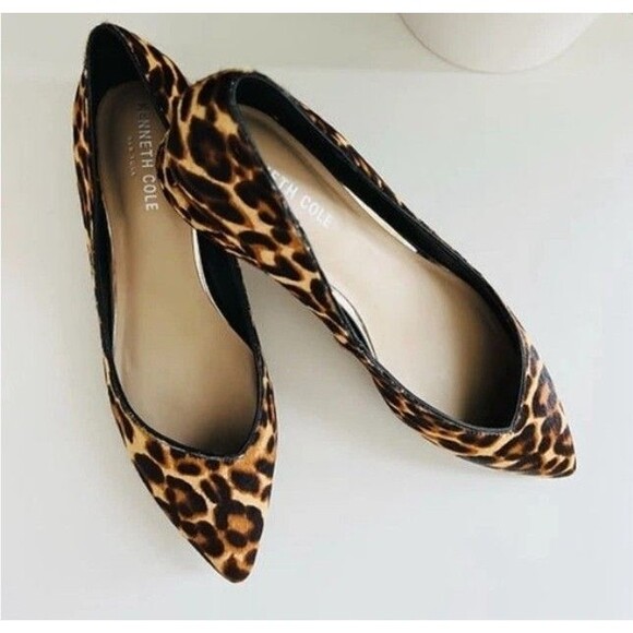 Kenneth Cole Shoes - Kenneth Cole New York Leopard Calf Hair Point Block Heel Comfort Shoe 9.5
